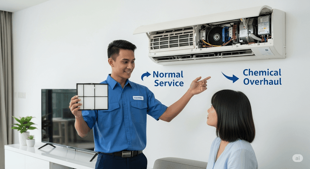 Normal Servicing vs. Chemical Overhaul What's the Difference