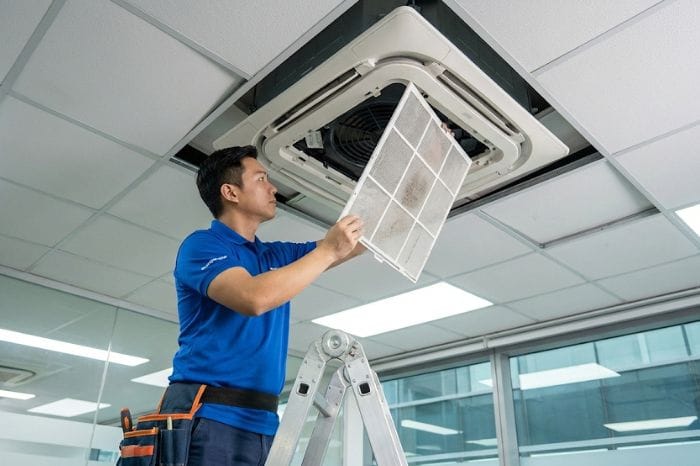 Ceiling Cassette Aircon Cleaning